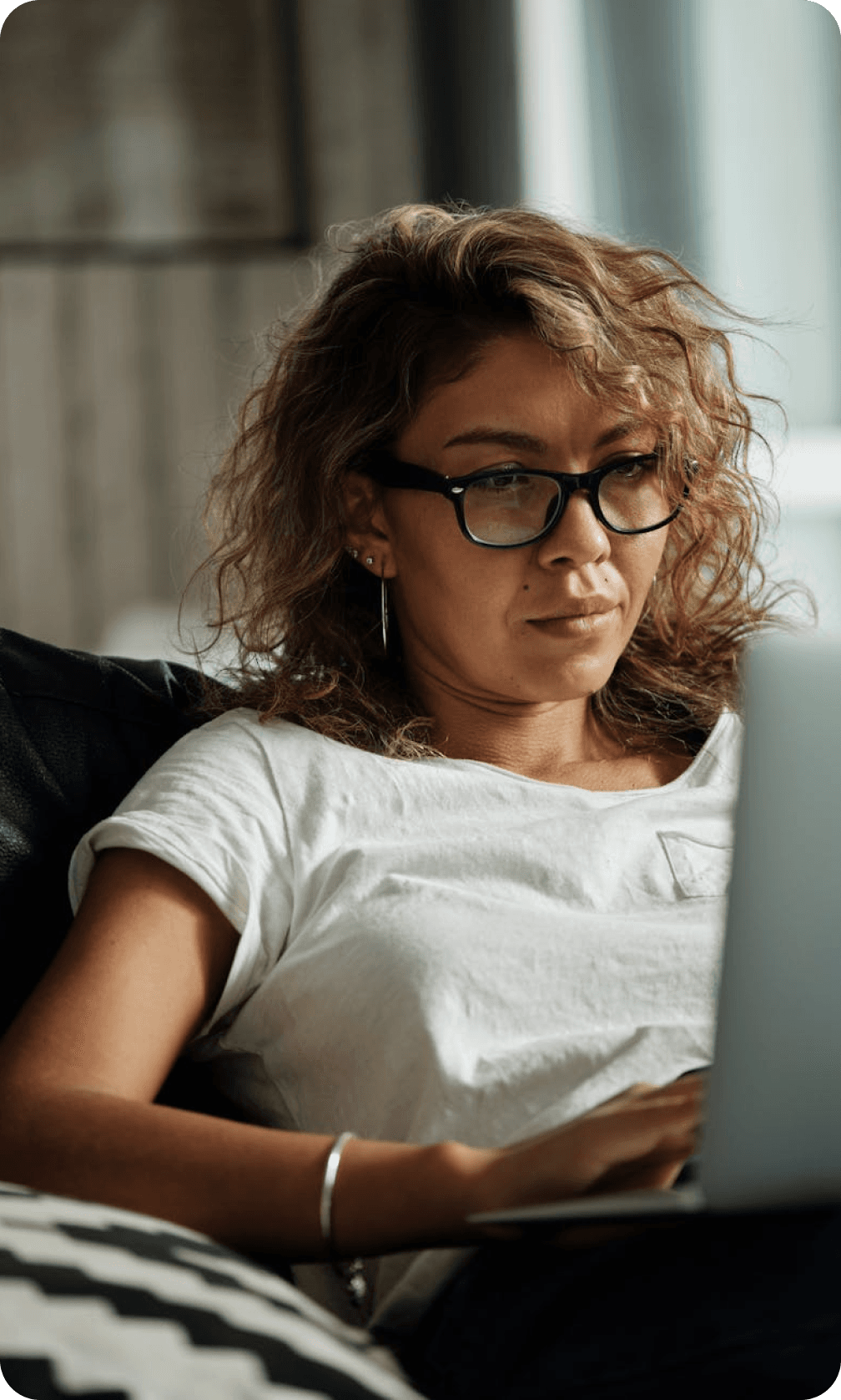 Professional woman working on laptop