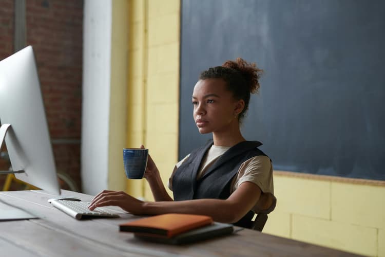 Professional working on laptop